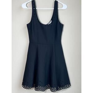 Elizabeth and James Black Laser-Cut Mini Dress —size 4
